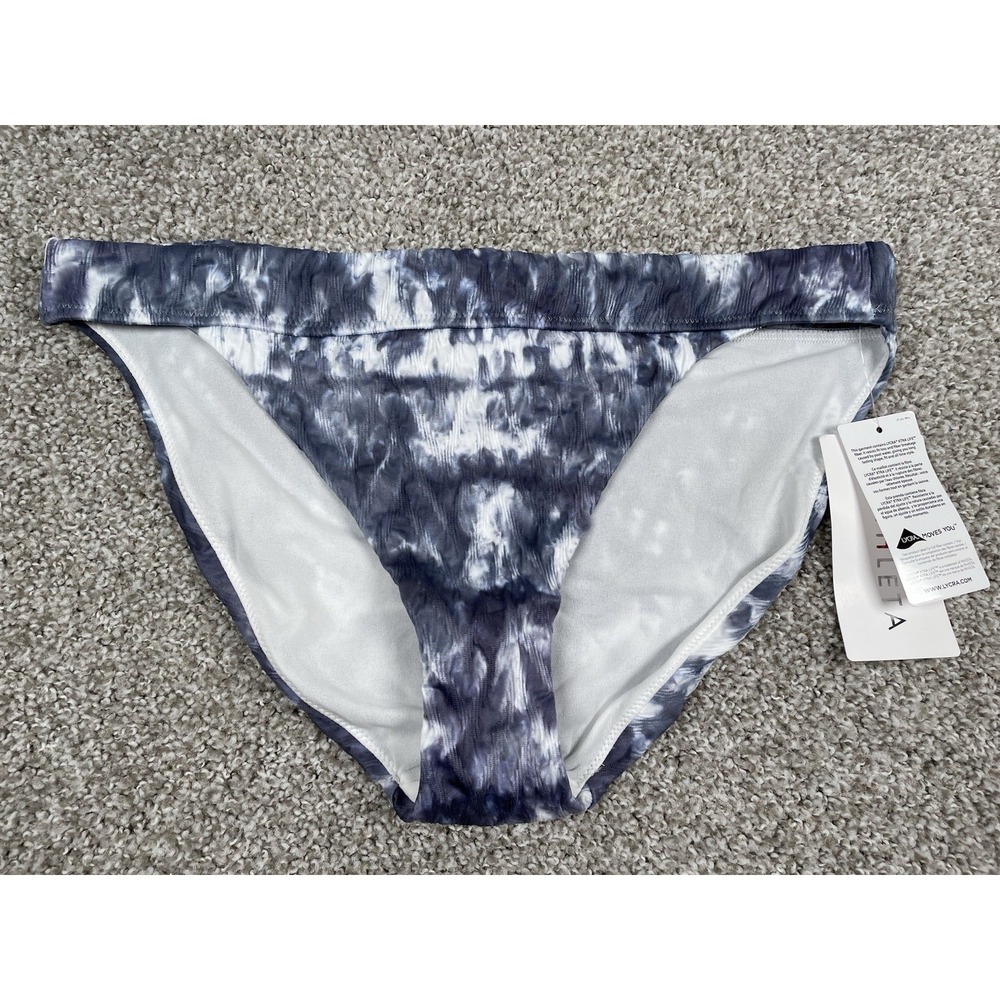 Athleta Tulum Tie Dye Blue Bikini Bottom Size XL NWT